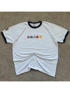 Vintage Y2K Pac-Man Ghosts Ringer T-Shirt 25th Anniversary NAMCO Arcade Atari